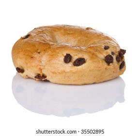 One Freshly Baked Cinnamon Raisin Bagel