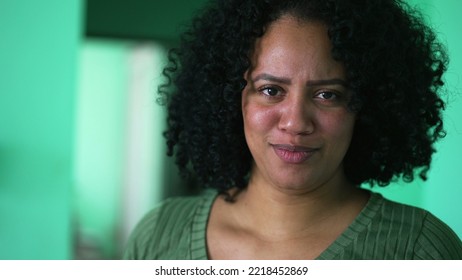 One Funny Black Woman Frowning Trying To Be Serious Portrait Face