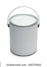 One Gallon Paint Bucket With Copy Space Isolated On White Background.