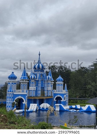 one of the gaming venues in the West Java area. which is in the form of a palace and below it is a swimming pool