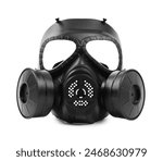 One gas mask isolated on white. Safety equipment