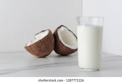 One Glass With Coconut Kefir In The Kitchen