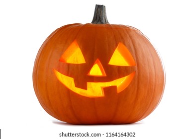 One Halloween Pumpkin isolated on white background