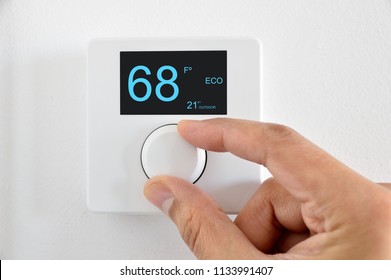 One Hand Adjust Thermostat Digital In Fahrenheit At Home