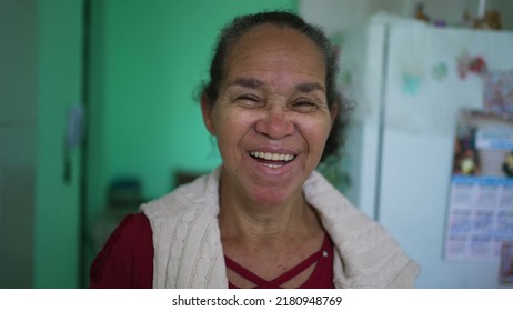 One Happy Senior Hispanic Woman A Latina South American Older Lady Laughing And Smiling Portrait Face