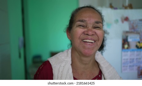 One Happy Senior Hispanic Woman A Latina South American Older Lady Laughing And Smiling Portrait Face