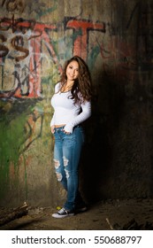 One Hawaiian Pacific Islander Girl Poses For High School Senior Portrait