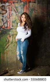 One Hawaiian Pacific Islander Girl Poses For High School Senior Portrait