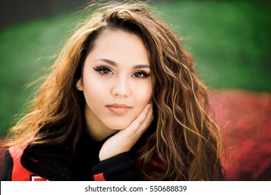 One Hawaiian Pacific Islander Girl Poses For High School Senior Portrait