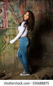 One Hawaiian Pacific Islander Girl Poses For High School Senior Portrait