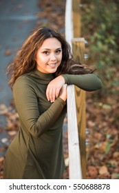 One Hawaiian Pacific Islander Girl Poses For High School Senior Portrait