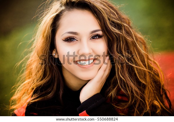 One Hawaiian Pacific Islander Girl Poses Stock Photo (Edit Now) 550688824