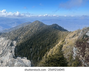 One of Gatlinburg’s highest trail points overlooking the mountains 