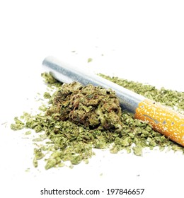 One Hitter Pipe with Marijuana Cannabis Bud 
