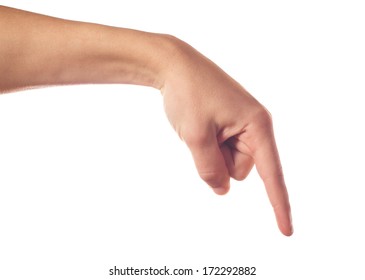 One Human Hand Pointing Down