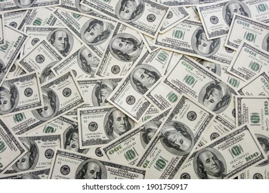 One hundred dollar bills background - Shutterstock ID 1901750917