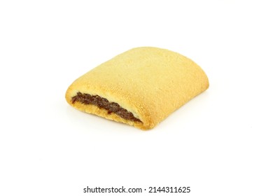 One Jam Filled Strudel Pastry Isolated On White Background