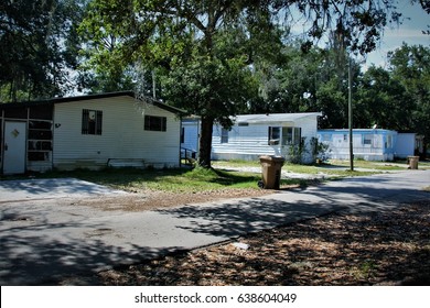 One Lane Street In A Trailer Park In Central Florida.