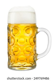 one liter of fresh oktoberfest beer on white background - Shutterstock ID 249769486