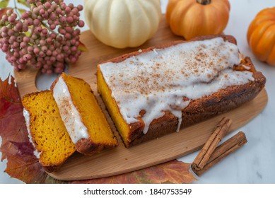 One loaf of home made pumpkin bread