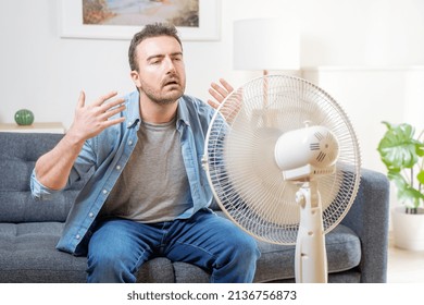 One Man Suffering Summer Heat At Home Trying To Cool Off