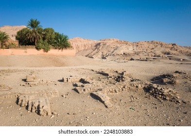 One of many ancient Egyptian ruins and archaeological sites at the foot of the Theban hills near Luxor, Egypt - Shutterstock ID 2248103883