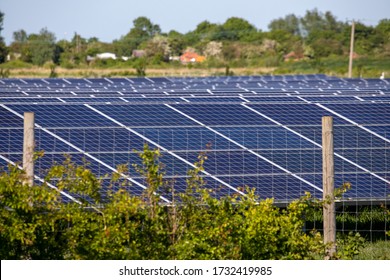 One Of The Many Solar Farms Coming Online In The UK, Green Renewable Energy, But At The Cost Of Blighting A Rural Country Landscape.