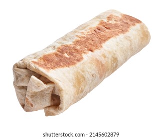  One Mexican Burrito Over White Isolated Background