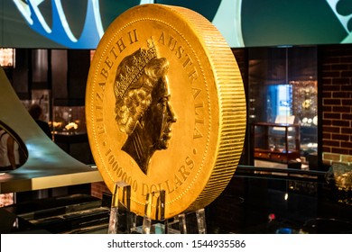 One Million Australian Dollar Gold Coin On Display At The Perth Mint, Perth, Australia  On 24 October 2019