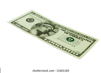 One Million Dollar Bill Isolated On White