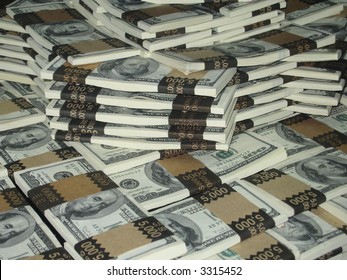 One Million Dollars In Stacked Greenbacks