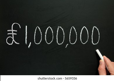 One Million Pounds, Written On A Blackboard.