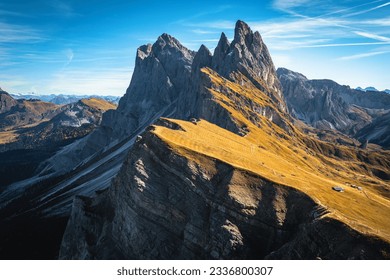 One of the most picturesque and visited mountain ridge in the Alps, Seceda, Dolomites, Italy, Europe - Shutterstock ID 2336800307