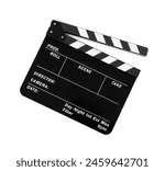 One movie clapper isolated on white. Film industry