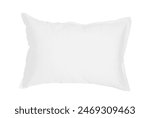 One new soft pillow isolated on white, top view