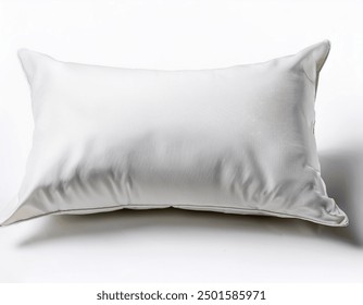 One new soft white pillow isolated on white