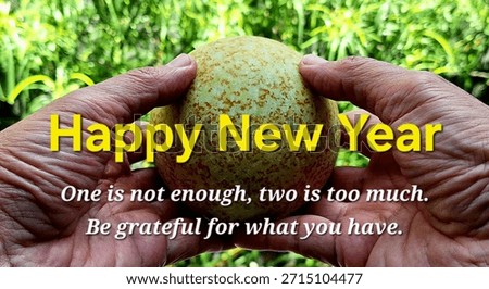 One is not enough, two is too much. Be grateful for what you have. Happy New Year.