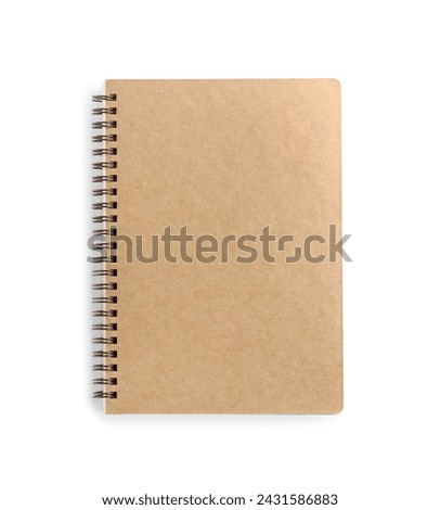One notebook isolated on white, top view