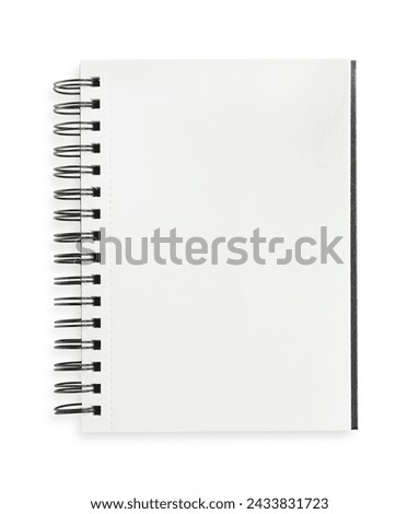 One notebook isolated on white, top view
