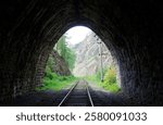 One of the numerous tunnels on the Circum–Baikal railway, Lake Baikal, southern Siberia, Russia