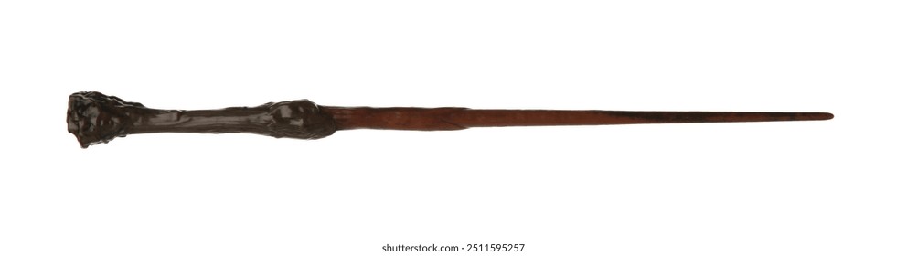 One old magic wand isolated on white