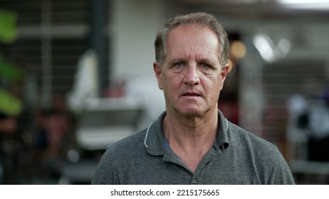 One older man with worried expression. Senior person with baffled confused emotion looking at camera. Shocked expression - Shutterstock ID 2215175665