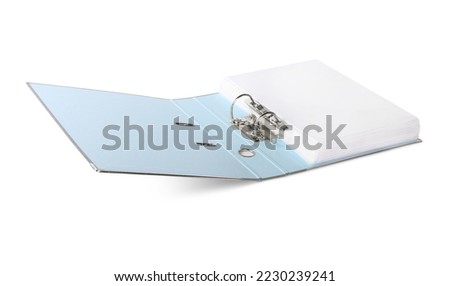 One open office folder isolated on white