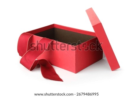 One opened gift box isolated on white