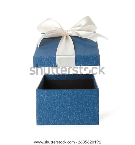 One opened gift box isolated on white