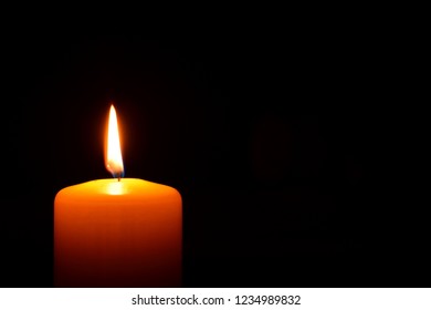 One Orange Candle Flame Burning Darkness Stock Photo 1236090574 ...