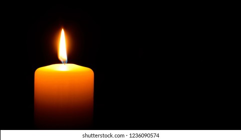 One Orange Candle Flame Burning Darkness Stock Photo 1236090574 ...