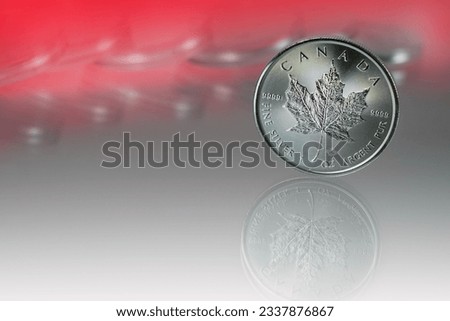 One oz Ag. 9999 - bullion coin made of silver (maple leaf pattern - Canada)                                