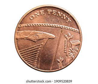 One Penny Coin Isolated On White Background