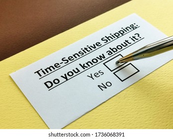 One Person Is Answering Question About Time Sensitive Shipping.